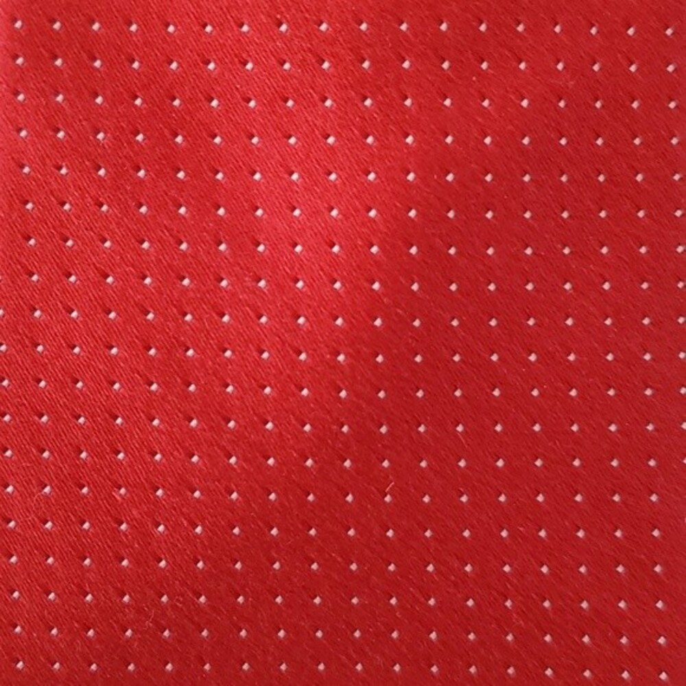 IKE BEHAR RED POLKA DOT SILK COTTON BLEND TIE 3 3/8" BY 60"